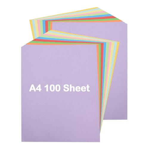 Coriver A4 Farbige Papier, 100 Blätter Buntes Papier-10 Farben, 160gsm Dickes Buntes Tonpapier, Bastelpapier für Handwerk DIY Kunst Büro Schreibwaren Verwendung-21x29.7cm von Coriver