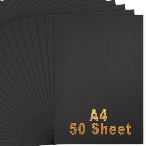 Coriver A4 Schwarze Karte, 50 Blatt Schwarzes Papier A4, Fotokarton A4 Schwarz Kartonpapier, Packung 230 g/m², Dickes Black Papier für Bastelarbeiten, Kunst, Büro und Schreibwaren, 21 x 29.7 cm Coriver A4 Schwarze Karte, 50 Blatt Schwarzes Papier A4, Fotokarton A4 Schwarz Kartonpapier, Packung 230 g/m², Dickes Black Papier für Bastelarbeiten, Kunst, Büro und Schreibwaren, 21 x 29.7 cm von Coriver