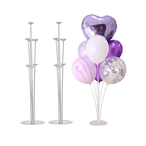 Coriver Ballonbaum, Höhe Tischballonständer Kit mit Kunststoffstab Ballonständer, Hochzeit, Geburtstag, Gartenparty und Feier des großen Ballonzubehörs (2 Sets) von Coriver