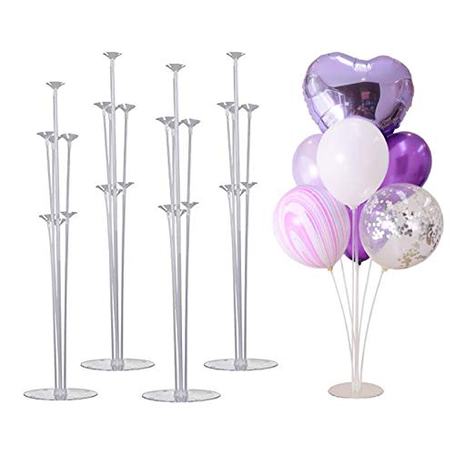 Coriver Ballonbaum, Höhe Tischballonständer Kit mit Kunststoffstab Ballonständer, Hochzeit, Geburtstag, Gartenparty und Feier des großen Ballonzubehörs (4 Sets) von Coriver