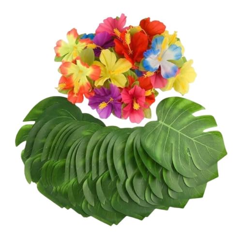 48 Stück tropische Party-Dekoration, 20,3 cm, künstliche Palmenblätter, Kunstpflanzen, Tafelaufsätze für hawaiianische Luau, Geburtstag, Sommerthemen-Dekoration 48 Stück tropische Party-Dekoration, 20,3 cm, künstliche Palmenblätter, Kunstpflanzen, Tafelaufsätze für hawaiianische Luau, Geburtstag, Sommerthemen-Dekoration von Corkwaw