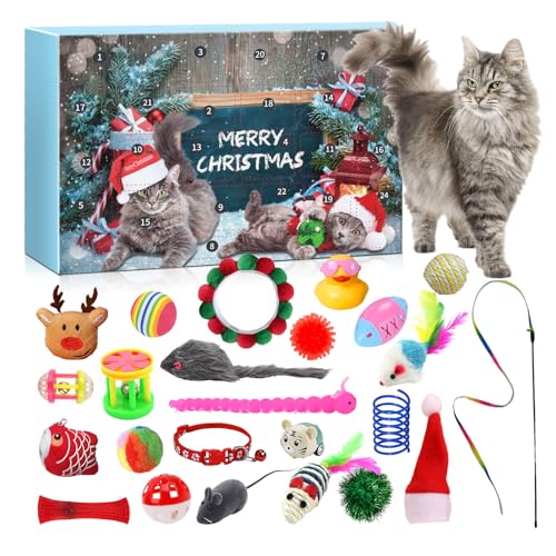 Adventskalender für Katzen, Countdown-Kalender für 24 Tage mit Katzenspielzeug, Weihnachtsspielzeug mit Katzenminze, Mäuse, Weihnachtsgeschenke für Katzenliebhaber Adventskalender für Katzen, Countdown-Kalender für 24 Tage mit Katzenspielzeug, Weihnachtsspielzeug mit Katzenminze, Mäuse, Weihnachtsgeschenke für Katzenliebhaber von Corlidea