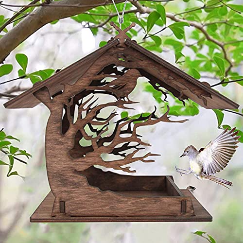 Vogelfutterhaus für Wildvögel, Vogelhaus, Außenbereich, Holz, Haus, Vögel, Außenbereich, Garten, Vogelhaus, Vogelhaus, Vogelhaus, Holz, für Hof, Garten, Stehleuchte von Corlidea