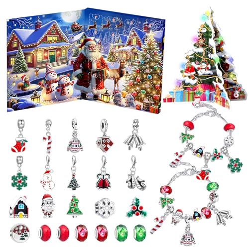 Weihnachts-Adventskalender Armbänder für Mädchen, Charm-Armbänder, Countdown-Kalender, DIY-Schmuckherstellungsset für Erwachsene, Frauen, Teenager Weihnachts-Adventskalender Armbänder für Mädchen, Charm-Armbänder, Countdown-Kalender, DIY-Schmuckherstellungsset für Erwachsene, Frauen, Teenager von Corlidea