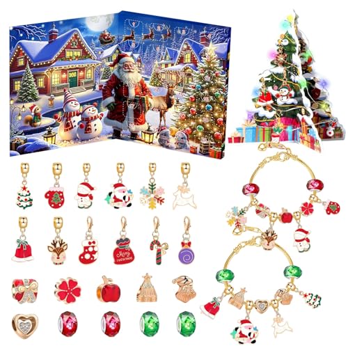 Weihnachts-Adventskalender Armbänder für Mädchen, Charm-Armbänder, Countdown-Kalender, DIY-Schmuckherstellungsset für Erwachsene, Frauen, Teenager Weihnachts-Adventskalender Armbänder für Mädchen, Charm-Armbänder, Countdown-Kalender, DIY-Schmuckherstellungsset für Erwachsene, Frauen, Teenager von Corlidea