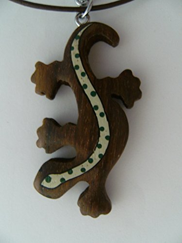 Cornelissen Kette Eidechse Holzanhänger Ketten Lederband, Modeschmuck Tiere Tier Echse Gecko Salamander Cornelissen Kette Eidechse Holzanhänger Ketten Lederband, Modeschmuck Tiere Tier Echse Gecko Salamander von Cornelissen