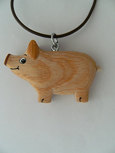 Cornelissen Kette Schwein Holzanhänger Lederband, Ketten Modeschmuck Tiere Tier Ferkel von Cornelissen