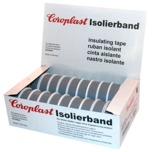 Isolierband Coroplast Box VDE Isoband Klebeband Elektriker Band Grau von Coroplast