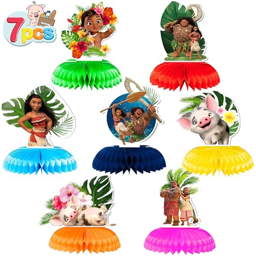 7 x Waben-Mittelstücke für Vaiana-Partyzubehör, doppelseitige Tischdekoration, Geburtstagsdekorationen, Tafelaufsätze, Babyparty-Kuchenaufsatz, Foto-Requisiten, Partygeschenke 7 x Waben-Mittelstücke für Vaiana-Partyzubehör, doppelseitige Tischdekoration, Geburtstagsdekorationen, Tafelaufsätze, Babyparty-Kuchenaufsatz, Foto-Requisiten, Partygeschenke von Cosershow