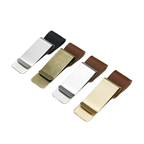 Coshar 4 Stück Stiftschlaufen-Clip-Halter aus PU-Leder für Notebook, Tagebücher, Klemmbrett, Zeitplan, Tasche (braun + schwarz) von Coshar