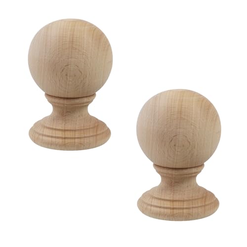 Coshar Endkappen für Bettpfosten, runde Gardinenstangen, 11,7 cm, Holz-Endstücke für Gardinenstangen, Holz-Endstücke für Innenbereich, Zuhause, Basteln, 2 Stück, 11,7 cm von Coshar