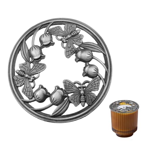 Coshar Kerzenaufsatz, Kerzendeckel, Deckel für Kerzen, Schmelzen gleichmäßig (Silber-Schmetterling) von Coshar