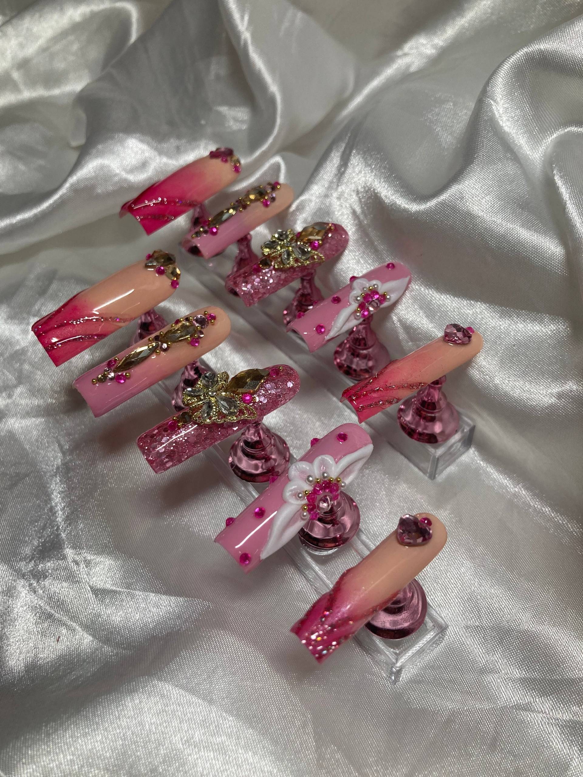 Press On Nails Pink Glitter Extra Press On Nails Pink Glitter Extra von Cosi17