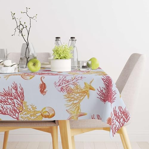 CosìCasa - Plastifizierte rechteckige Tischdecke 140 x 240 cm | Die rechteckige Wachstischdecke eignet sich perfekt als wasserdichte Sommer-Tischdecke | Bunte und waschbare Tischdecke - Blaue Korallen CosìCasa - Plastifizierte rechteckige Tischdecke 140 x 240 cm | Die rechteckige Wachstischdecke eignet sich perfekt als wasserdichte Sommer-Tischdecke | Bunte und waschbare Tischdecke - Blaue Korallen von CosìCasa