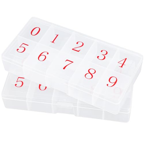Cosics Acryl-Aufbewahrungsbox für künstliche Nägel, 2 Stück, 10 Fächer, Aufbewahrungsbox für Nagelspitzen, 10 Fächer, Strass, Nagelkunst-Zubehör, transparente Kunststoff-Nagelbox für Schmuck, Charms Cosics Acryl-Aufbewahrungsbox für künstliche Nägel, 2 Stück, 10 Fächer, Aufbewahrungsbox für Nagelspitzen, 10 Fächer, Strass, Nagelkunst-Zubehör, transparente Kunststoff-Nagelbox für Schmuck, Charms von Cosics