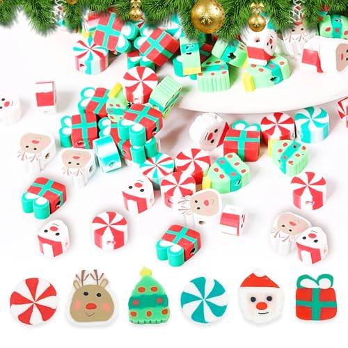 Cosiesnest 200 Stück Weihnachten Polymer Clay Perlen, Weihnachten Perlen Armband Making Kit, Weihnachtsmann Rentier Weihnachtsbaum Formen Spacer Perlen für Machen Schmuck DIY Handwerk Geschenke Cosiesnest 200 Stück Weihnachten Polymer Clay Perlen, Weihnachten Perlen Armband Making Kit, Weihnachtsmann Rentier Weihnachtsbaum Formen Spacer Perlen für Machen Schmuck DIY Handwerk Geschenke von Cosiesnest