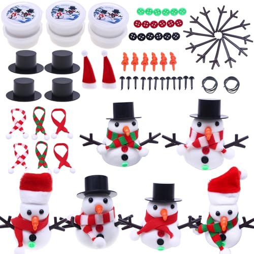 Cosiesnest 6 Stück Weihnachten DIY Schneemann Kit Modelliermasse Mit Mini Zylinder Hüte, Plastik Nase - Kinder Weihnachten Crafts für Xmas Party Supplies Cosiesnest 6 Stück Weihnachten DIY Schneemann Kit Modelliermasse Mit Mini Zylinder Hüte, Plastik Nase - Kinder Weihnachten Crafts für Xmas Party Supplies von Cosiesnest