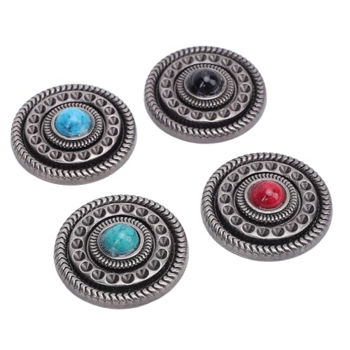 Cosiki 4 PCs Retro -Metallknopf, Exquisites Design, Zinklegierung, 30 -mm -runde, Elegante Dekoration, Schwarzer Rot Blau Grünes Stein Dekorativer für Kleidungshandwerk Cosiki 4 PCs Retro -Metallknopf, Exquisites Design, Zinklegierung, 30 -mm -runde, Elegante Dekoration, Schwarzer Rot Blau Grünes Stein Dekorativer für Kleidungshandwerk von Cosiki