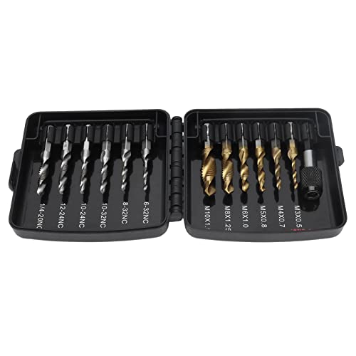 Cosiki Bohrer- und Tap -Set, Bohrer Tipp Bits Set Kombiniertes Tap Drill Bit 1/4in Kombination Drill HSS Metrik Ti Plated US System Pure Fast Change Adapter Cosiki Bohrer- und Tap -Set, Bohrer Tipp Bits Set Kombiniertes Tap Drill Bit 1/4in Kombination Drill HSS Metrik Ti Plated US System Pure Fast Change Adapter von Cosiki