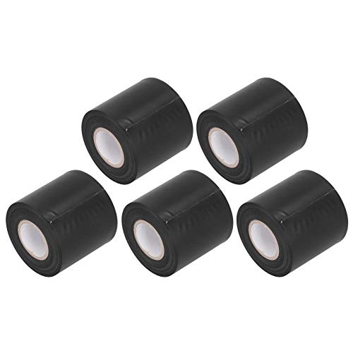 Cosiki PVC -Klebeband, AC -Klebeband für Klimaanlagen Kanal, Anti Aging 5PCS Rohrverpackungsband für Elektronische Teile und Steckverbinder (BLACK) von Cosiki