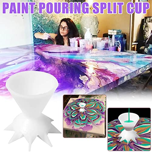 Harzformen, Mini 7 -Bein -Trichter Split Tasse Malerei Lieferungen 3 Stcs Farbe Gießen Split Tassen für Acrylfarbe DIY Malmalerei Lackpur (WHITE) von Cosiki