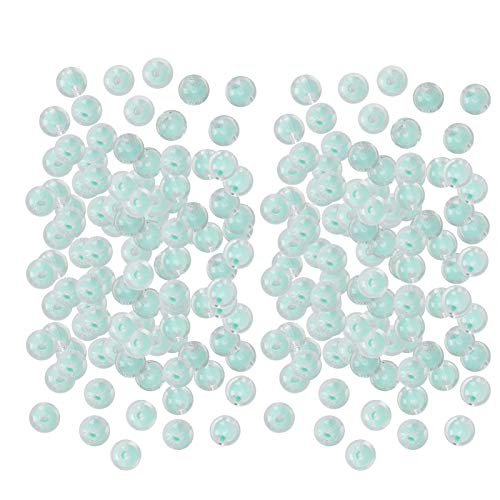Perlen aus Kunstharz, 8 mm, glitzernde Perlen, 500 g, Geschenktasche, zur Schmuckherstellung, Grün glänzend von Cosiki