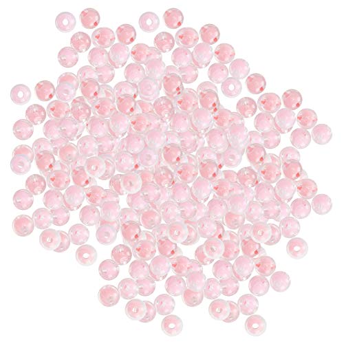 Perlen aus Kunstharz, 8 mm, glitzernde Perlen, 500 g, Geschenktasche, zur Schmuckherstellung, Rosa glänzend von Cosiki
