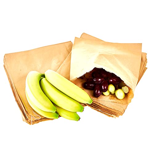 200 braune Papiertüten, 25,4 x 25,4 cm, ideal für Lebensmittel, Sandwiches, jeden Anlass von Cosmall