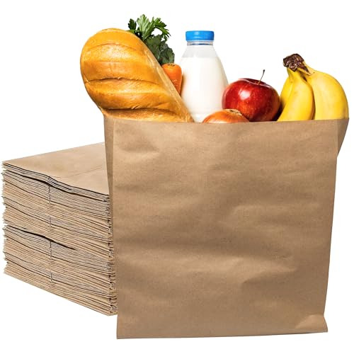 Papiertüten für Lebensmittel, Lebensmittel, Sandwiches, etc., 20,3 x 20,3 cm, Braun, 200 Stück von Cosmall