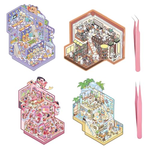 Cosmeria 3D Sticker Szenen Set Für Erwachsene Und Kinder, DIY Miniatur Haus Sticker Für Kreative Projekte, Stressabbau Und Spaß, Wiederverwendbar Cosmeria 3D Sticker Szenen Set Für Erwachsene Und Kinder, DIY Miniatur Haus Sticker Für Kreative Projekte, Stressabbau Und Spaß, Wiederverwendbar von Cosmeria