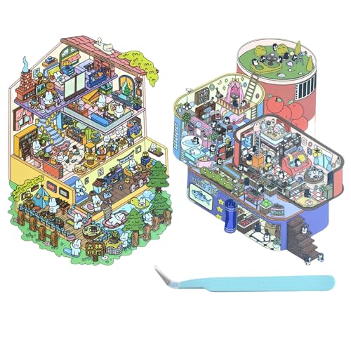 Cosmeria 4 Sätze DIY 3D Hausaufkleber Set Typ E, 3D Sticker Scene, Kreativer Stressabbau Für Kinder, Erwachsene, Sticker Therapy, Kreative Szene Spaß Stacking Cosmeria 4 Sätze DIY 3D Hausaufkleber Set Typ E, 3D Sticker Scene, Kreativer Stressabbau Für Kinder, Erwachsene, Sticker Therapy, Kreative Szene Spaß Stacking von Cosmeria