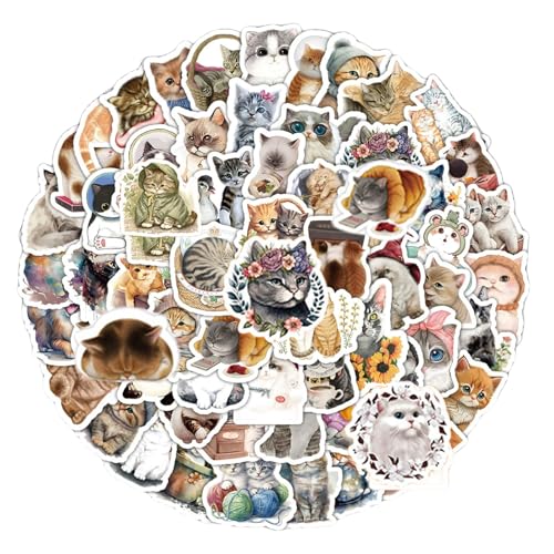 Cosmeria Katzen Sticker Set Für Erwachsene Und Jugendliche, wasserdichte Aesthetic Stickers Für Laptop, Handy Und Mehr, Umweltfreundliche Cute Stickers Cosmeria Katzen Sticker Set Für Erwachsene Und Jugendliche, wasserdichte Aesthetic Stickers Für Laptop, Handy Und Mehr, Umweltfreundliche Cute Stickers von Cosmeria