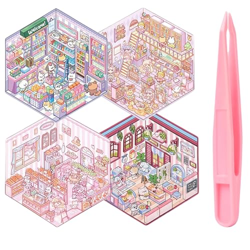 Cosmeria Kreative 3D-Haussticker, DIY Stressabbauende Wiederverwendbare Cartoon-Szenen, Hochwertige Materialien, Einzigartige Geschenkidee Cosmeria Kreative 3D-Haussticker, DIY Stressabbauende Wiederverwendbare Cartoon-Szenen, Hochwertige Materialien, Einzigartige Geschenkidee von Cosmeria