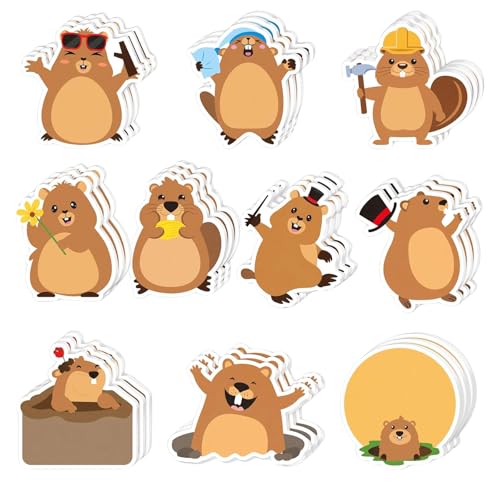 Cosmeria Niedliche Groundhog Haftnotizen Set, Selbstklebende Notizblöcke Mit 10 Stilen, Perfekt Als Mitgebsel Für Kindergeburtstag Und geschenke Für Schüler von Cosmeria