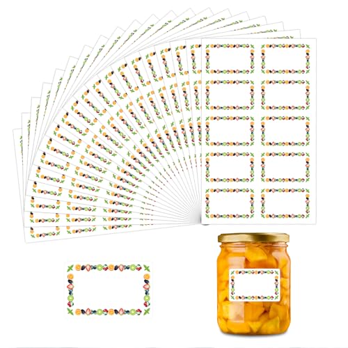 Cosmeria Selbstklebende Etiketten Zum Beschriften, 200 Stück Einzigartig Designte Aufkleber, Vielseitig Für Marmeladengläser, Flaschenetiketten Und Mehr von Cosmeria