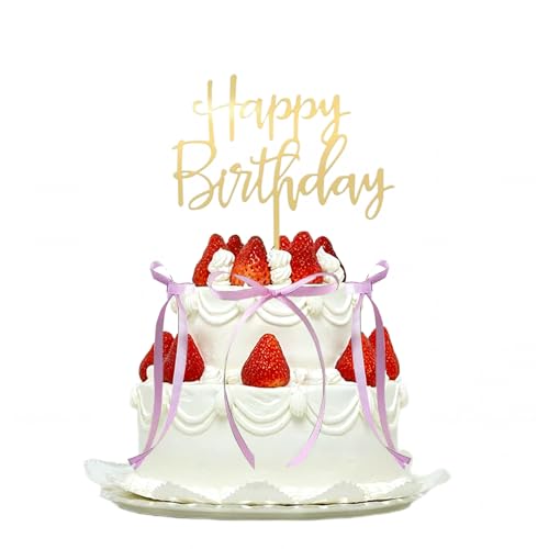 Cosmeria Tortendeko Set Mit 6 Rosa Schleifen Und Happy Birthday Schild, Kuchen Deko Für Geburtstag, Vintage Cake Topper Für Coquette Party von Cosmeria