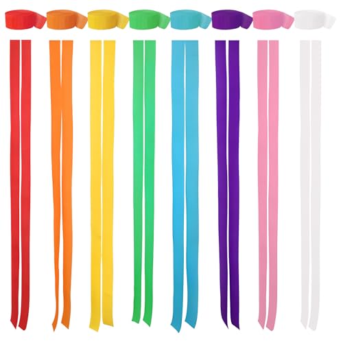 8 Rolls Krepppapier Bunt, Regenbogen-Krepppapier, Party-Krepppapier-Rolle, Luftschlangen für Geburtstagsdekorationen, Hochzeitsdekorationen-4.5CMx25M 8 Rolls Krepppapier Bunt, Regenbogen-Krepppapier, Party-Krepppapier-Rolle, Luftschlangen für Geburtstagsdekorationen, Hochzeitsdekorationen-4.5CMx25M von Cosswe