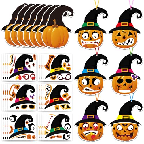 Halloween Kürbis Aufkleber 24 Stück DIY Kürbis Aufkleber Halloween Kürbis Sticker Dekor Lustige Ausdrücke Halloween Party Zubehör Geschenke für Kinder Halloween Party ﻿ von Cosswe