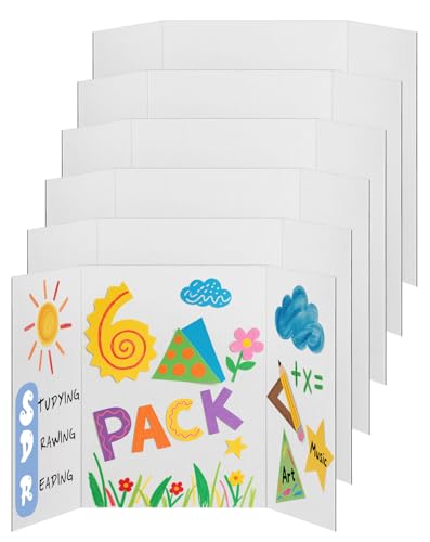 Kleines dreifach gefaltetes Posterbrett, 61 x 40,6 cm, Premium-Qualität, dick, weiß, Präsentationstafeln für Wissenschaftsmessen, Schulprojekte, Anzeigetafel für Klassenzimmer, Geschäftsbedarf (6 von Cosweet