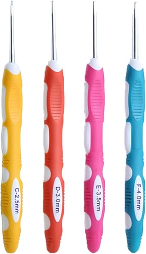 Cosyhav Häkelnadel-Set, Häkelnadel zum Basteln, Stricken, Anfängerfreundliche Häkelnadeln, mit weichen Griffen, Seniorenfreundliche Webwerkzeuge für arthritische Hände (2 mm, 3 mm, 3,5 mm, 4 mm) Cosyhav Häkelnadel-Set, Häkelnadel zum Basteln, Stricken, Anfängerfreundliche Häkelnadeln, mit weichen Griffen, Seniorenfreundliche Webwerkzeuge für arthritische Hände (2 mm, 3 mm, 3,5 mm, 4 mm) von Cosyhav