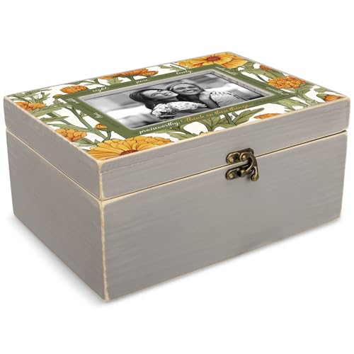 Cottage Garden Whatever Is True Think On These Things Philipper 4:8 25,4 x 17,8 x 12,1 cm Orange und Grün MDF Holz und Glas Foto Schmuckschatulle von Cottage Garden