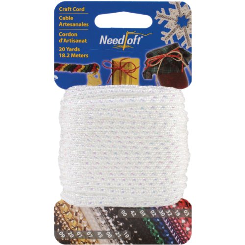 needloft Neuheit Craft Kordel, 20-Yard, weiß irisierend von Needloft Craft