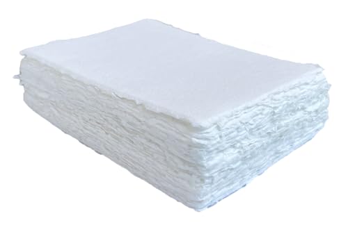 Handgefertigtes weißes Blanko-Papier mit Blanko-Rand, A5-Größe, Paket mit 50 Stück, gemischte Medien für lose Blätter, Aquarell, Schriftsteller, Einladungen, dick 150 g/m², 20.3x15.2 cm Handgefertigtes weißes Blanko-Papier mit Blanko-Rand, A5-Größe, Paket mit 50 Stück, gemischte Medien für lose Blätter, Aquarell, Schriftsteller, Einladungen, dick 150 g/m², 20.3x15.2 cm von Cotton Papers
