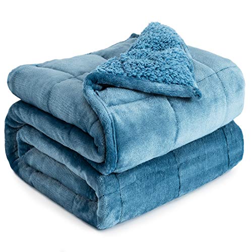 Cottonblue Gewichtsdecke für Erwachsene, Plüschdecke für Sofa, Bett, schwere Decke 6.8 kg mit Glasperlen, Dicke, 121.9x182.9 cm, schieferblau Cottonblue Gewichtsdecke für Erwachsene, Plüschdecke für Sofa, Bett, schwere Decke 6.8 kg mit Glasperlen, Dicke, 121.9x182.9 cm, schieferblau von Cottonblue