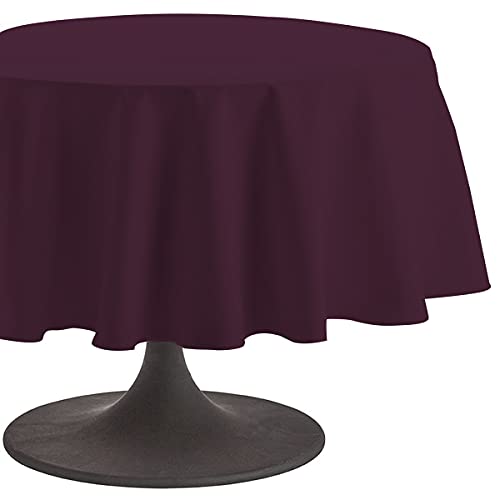 Coucke Tischdecke, rund, 180 cm, Aubergine, Baumwolle, 180x180x0.03 cm von Coucke