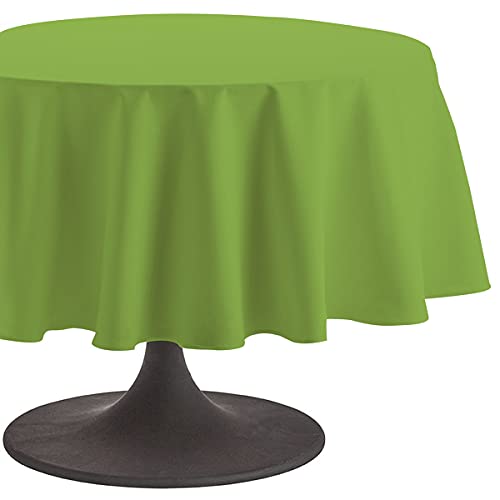 Coucke Tischdecke rund Uni Brokkoli Baumwolle 180 cm von Coucke