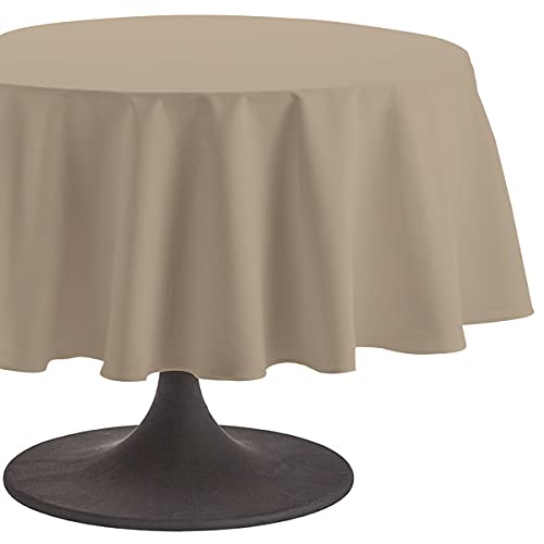 Coucke Tischdecke rund Uni Sand Baumwolle 180 cm von Coucke