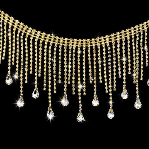 Coucoland Kristall-Strass-Band – 91 cm Quastenkette, Nähen, Handwerk für Hochzeit, Brautparty, Kleidung, Verzierung, DIY-Halskette von Coucoland