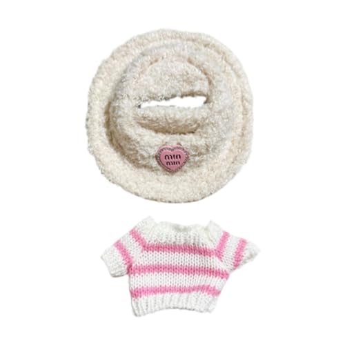 CoudarTitie 2X Puppen Gestreifter Pullover Und Mütze, Miniatur Kleidungszubehör, Handgemachte Kleidung für 15 17cm Puppen Kindergeschenke, Weiß CoudarTitie 2X Puppen Gestreifter Pullover Und Mütze, Miniatur Kleidungszubehör, Handgemachte Kleidung für 15 17cm Puppen Kindergeschenke, Weiß von CoudarTitie