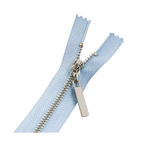 CourageL 3# Metallreißverschluss 10cm-25cm Silber Teeth-Kleidung-Mantel-Jacken-Taschen-Reißverschluss-Tasche geschlossen Schwanz Zipper Nähzubehör Hellblau, 25cm CourageL 3# Metallreißverschluss 10cm-25cm Silber Teeth-Kleidung-Mantel-Jacken-Taschen-Reißverschluss-Tasche geschlossen Schwanz Zipper Nähzubehör Hellblau, 25cm von CourageL